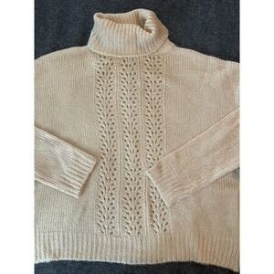 Becaal Beige Cozy Turtleneck Winter Sweater Large New With Tags